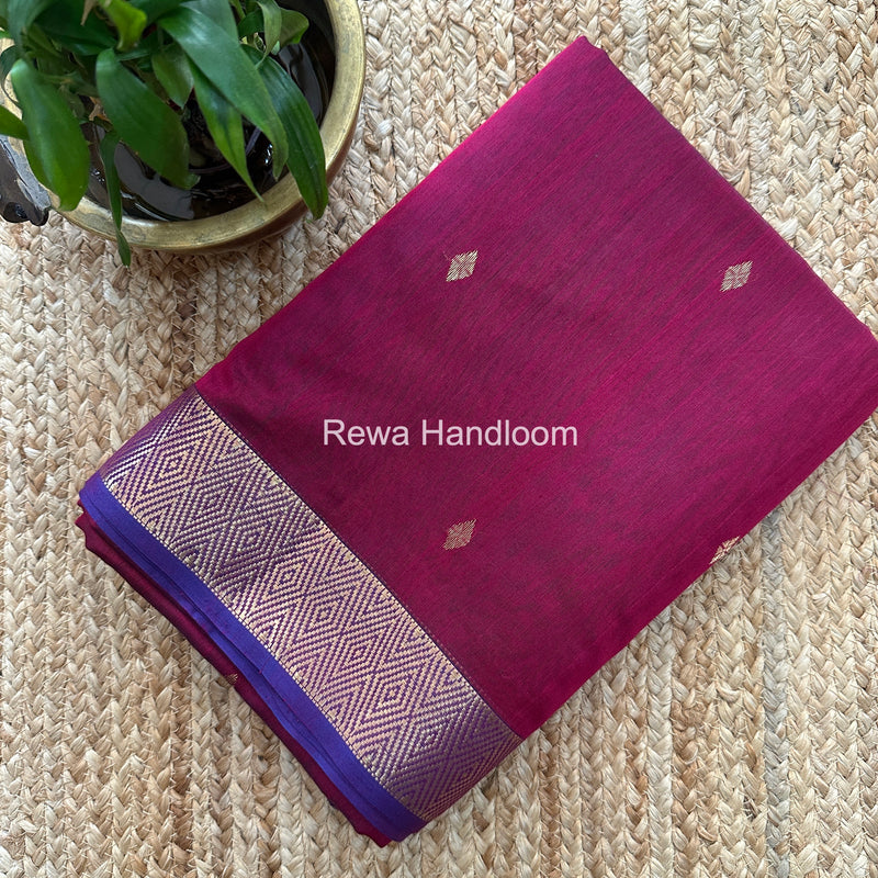 Maheshwari Magenta Diamond Shaded Butti Saree DBSS010