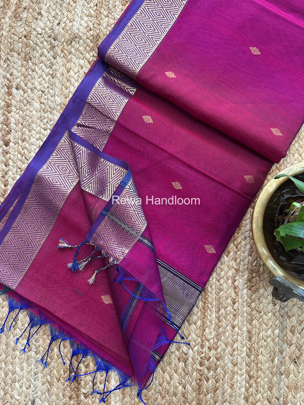 Maheshwari Diamond Shaded Butti Saree