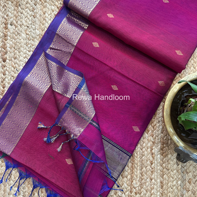 Maheshwari Diamond Shaded Butti Saree