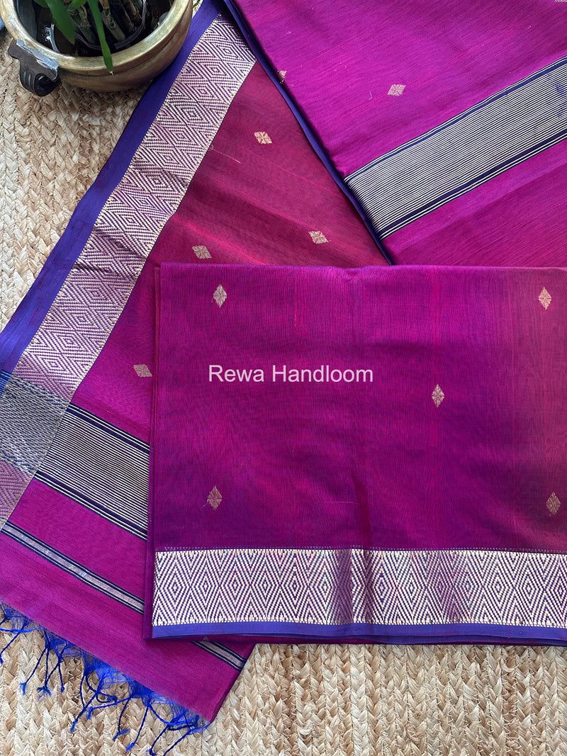 Maheshwari Diamond Shaded Butti Saree