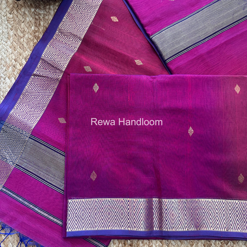 Maheshwari Diamond Shaded Butti Saree