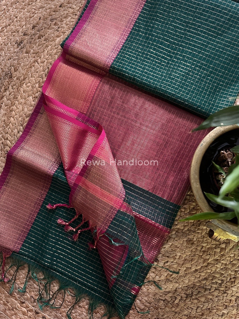 Maheshwari Zari Checks Saree