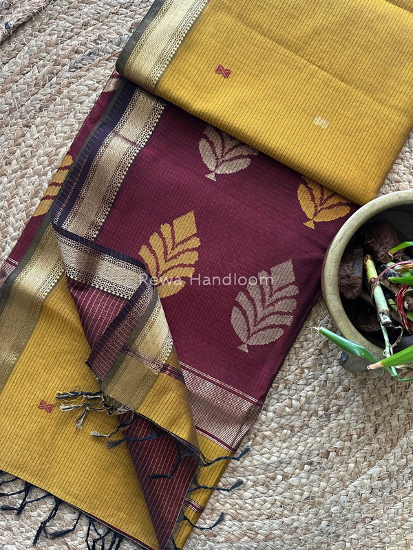 Butta Pallu Zari Border Saree ~ Maheshwari Saree
