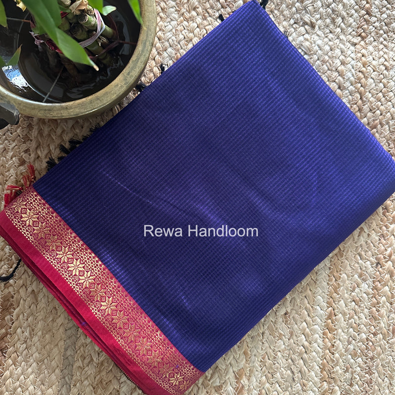 Maheshwari Purple Garbha Reshami Silk Saree GS347