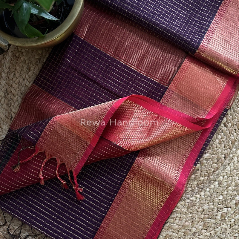 Maheshwari Zari Checks Saree