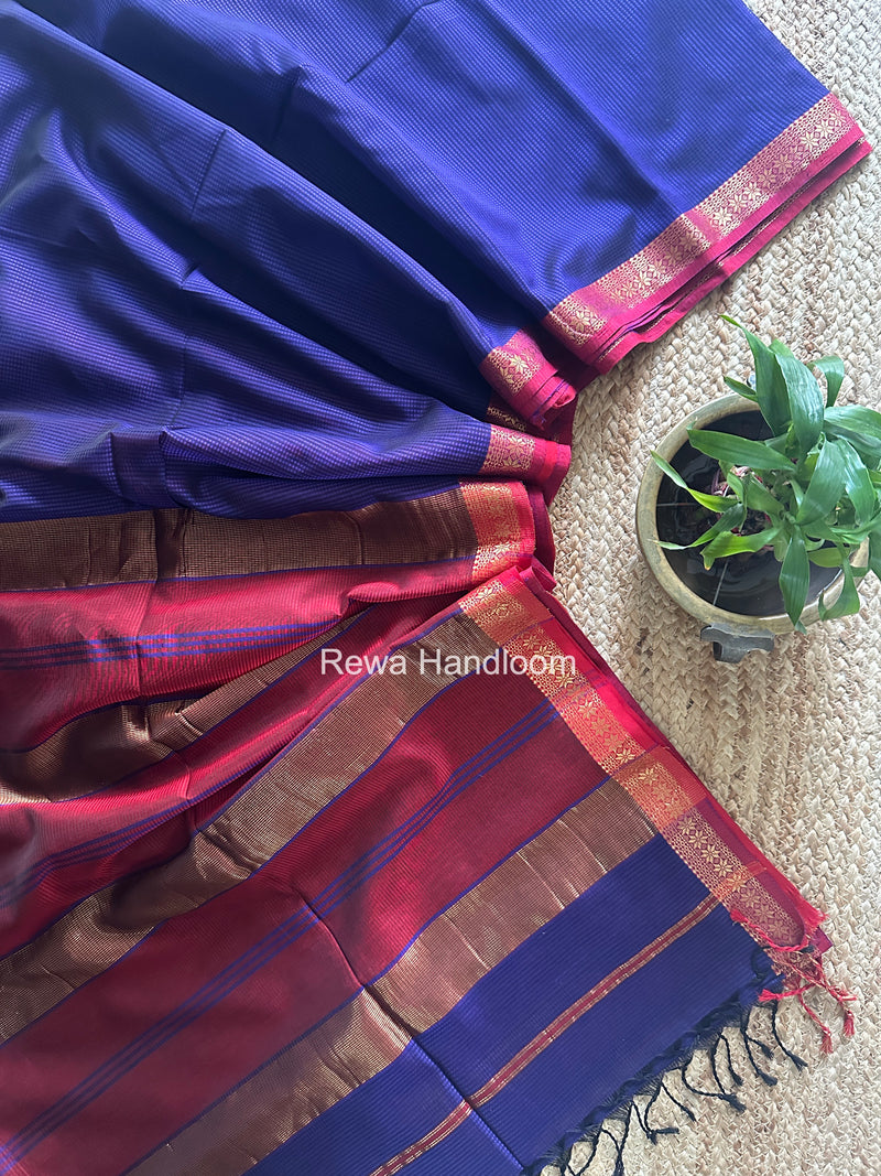 Maheshwari Purple Garbha Reshami Silk Saree GS347