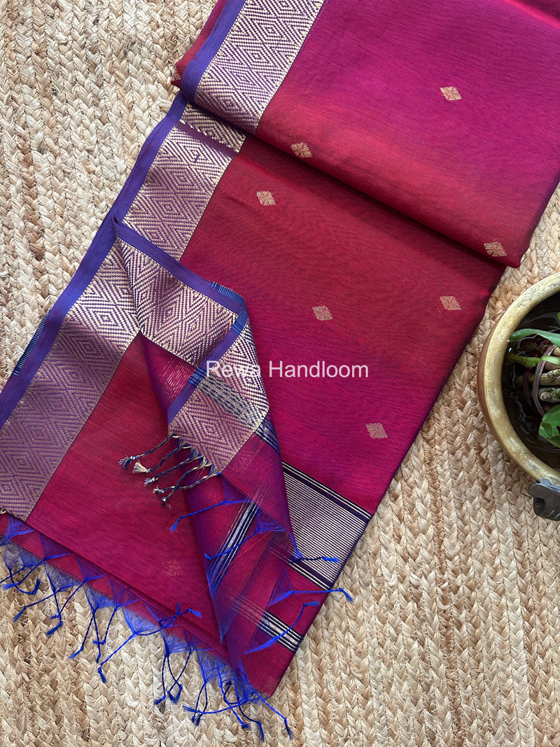 Maheshwari Diamond Shaded Butti Saree