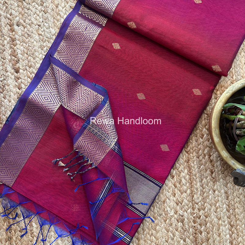 Maheshwari Diamond Shaded Butti Saree