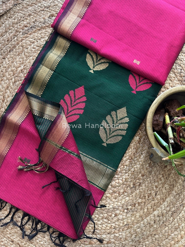 Butta Pallu Zari Border Saree ~ Maheshwari Saree