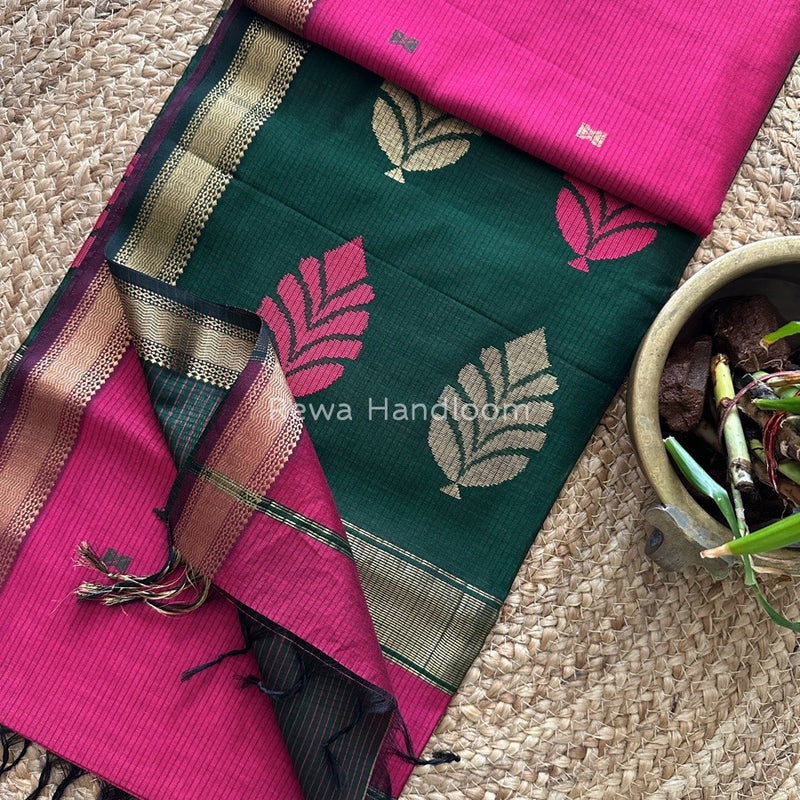 Butta Pallu Zari Border Saree ~ Maheshwari Saree