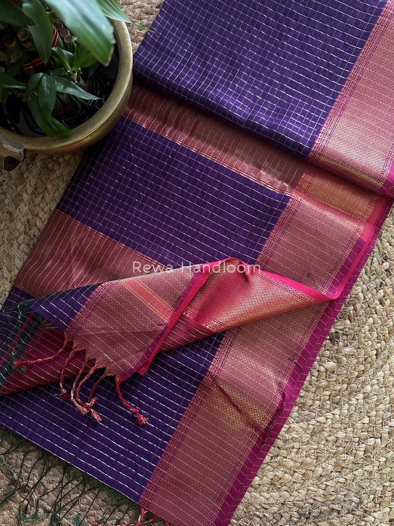Maheshwari Zari Checks Saree