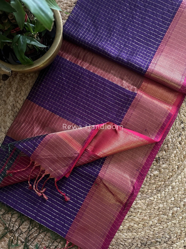 Maheshwari Zari Checks Saree