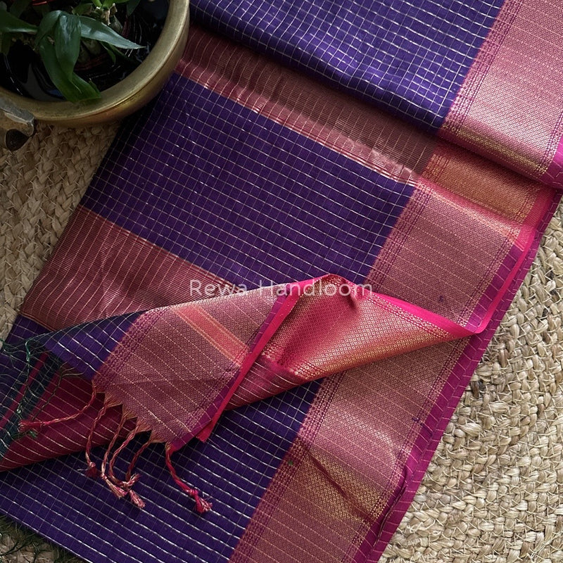 Maheshwari Zari Checks Saree