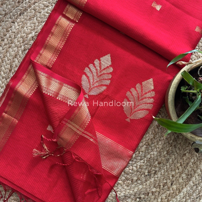 Butta Pallu Zari Border Saree ~ Maheshwari Saree