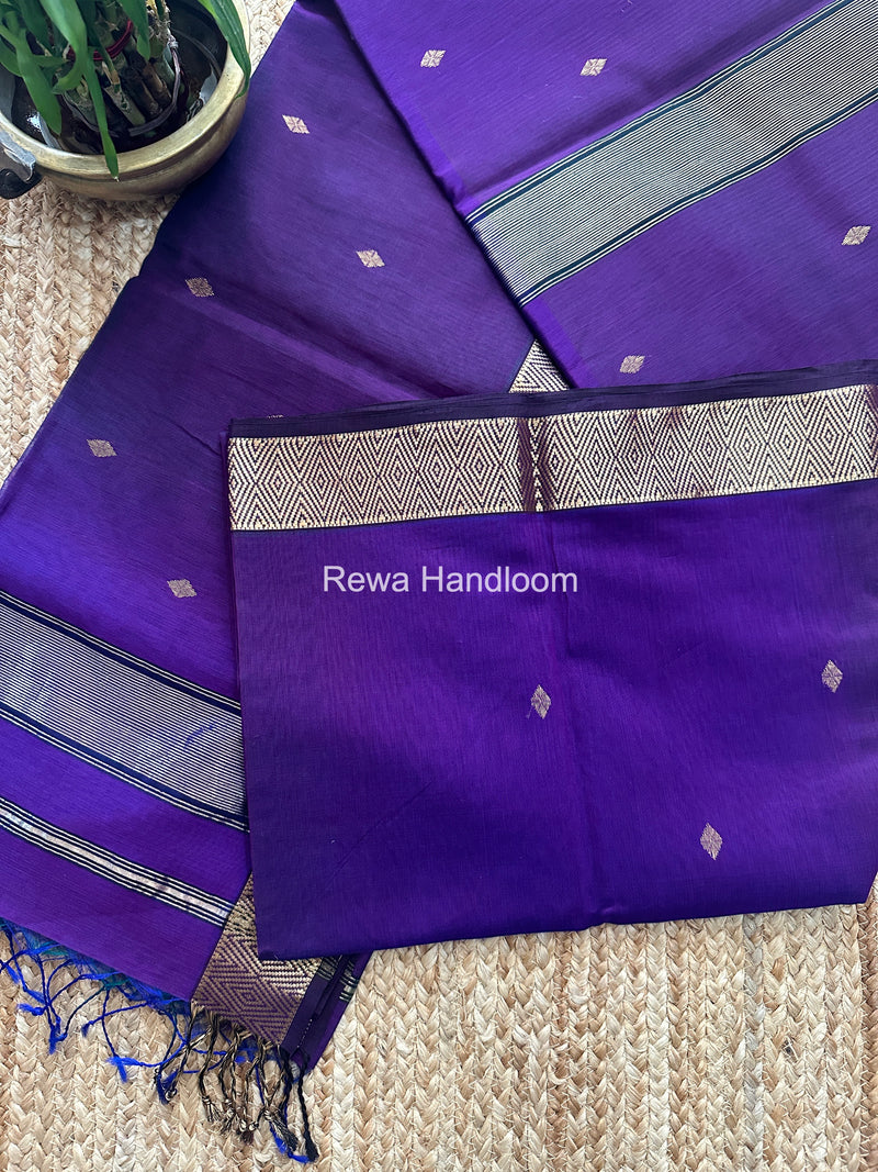 Maheshwari Purple Diamond Shaded Butti Saree DBSS015
