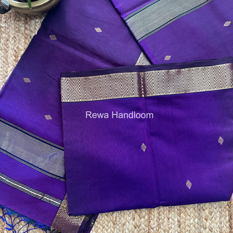 Maheshwari Purple Diamond Shaded Butti Saree DBSS015