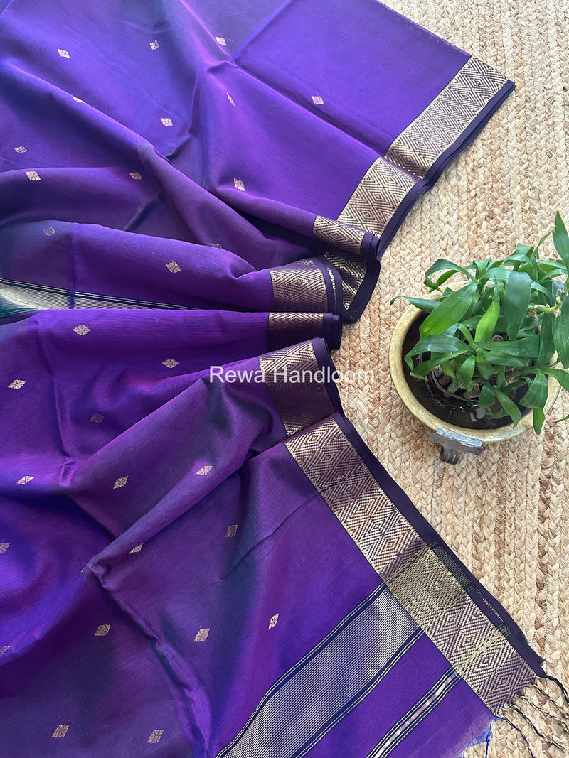 Maheshwari Purple Diamond Shaded Butti Saree DBSS015