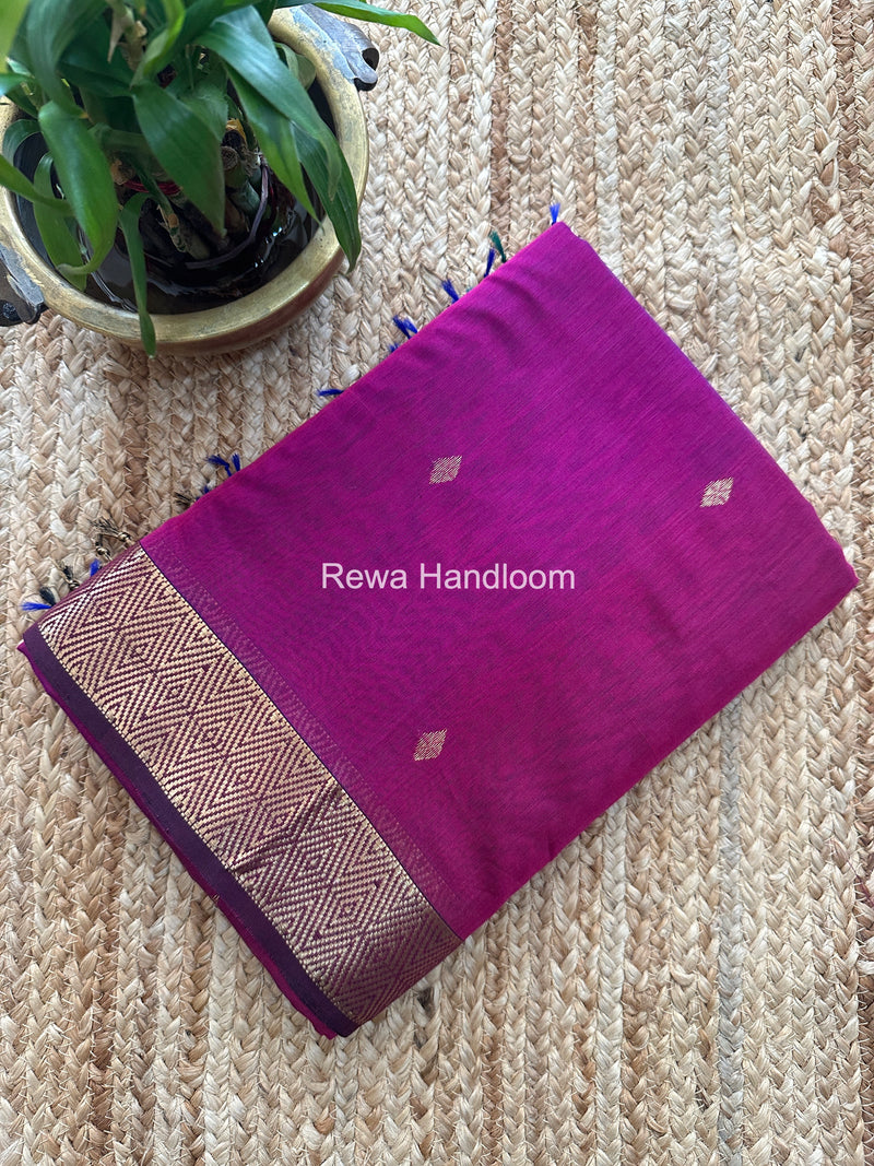 Maheshwari Magenta Diamond Shaded Butti Saree DBSS013