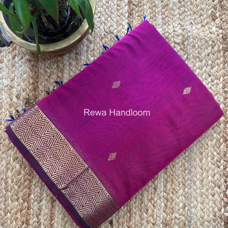 Maheshwari Magenta Diamond Shaded Butti Saree DBSS013