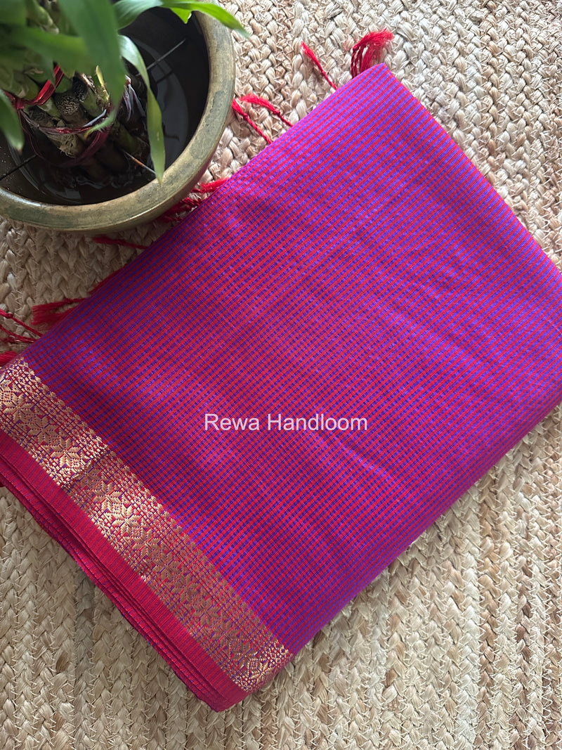 Maheshwari Magenta Garbha Reshami Silk Saree GS344