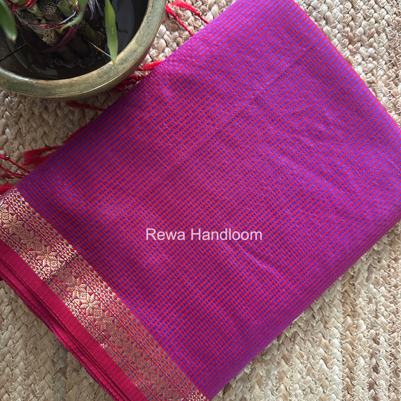 Maheshwari Magenta Garbha Reshami Silk Saree GS344