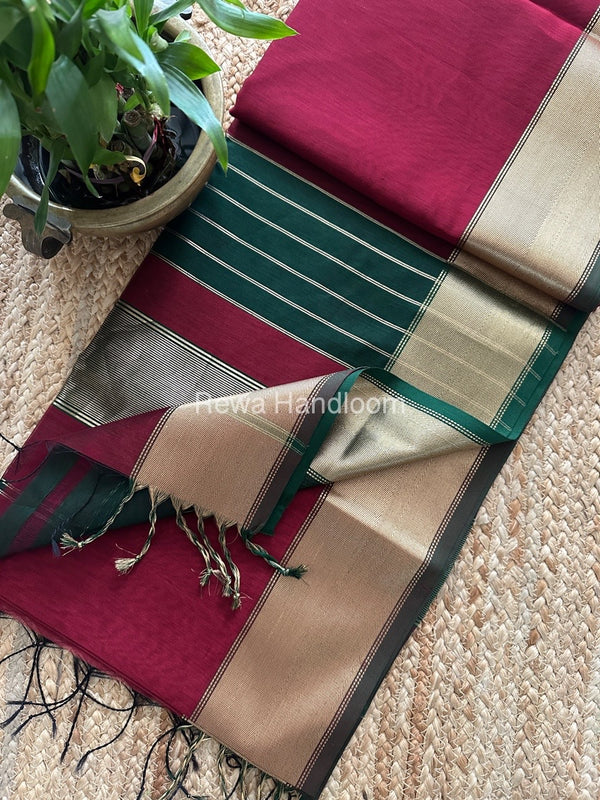 Exclusive Maheshwari Zari Border Saree