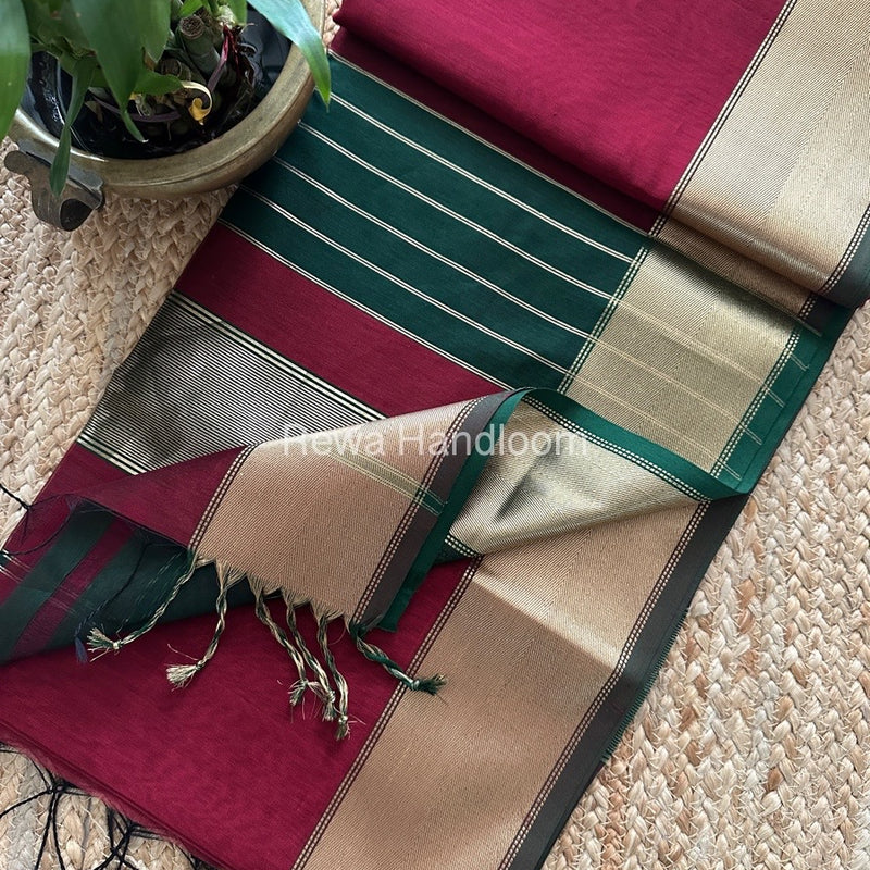 Exclusive Maheshwari Zari Border Saree