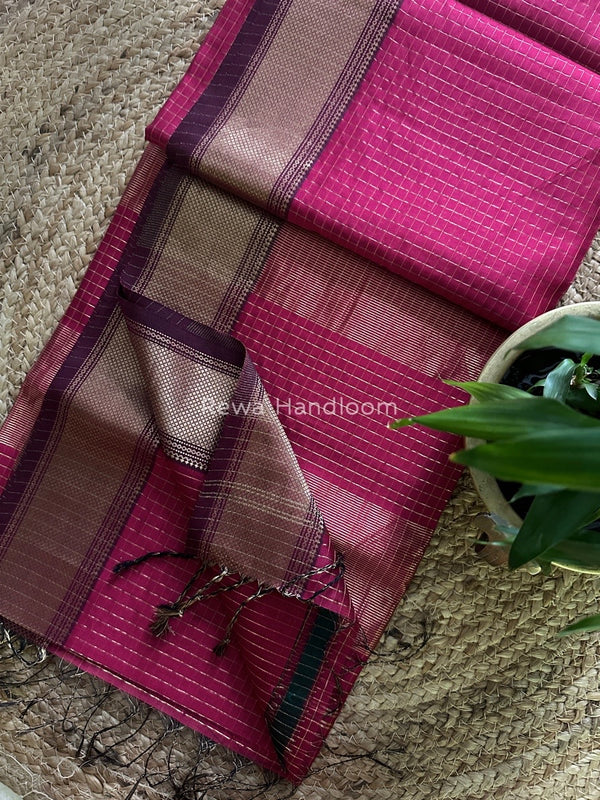 Maheshwari Zari Checks Saree