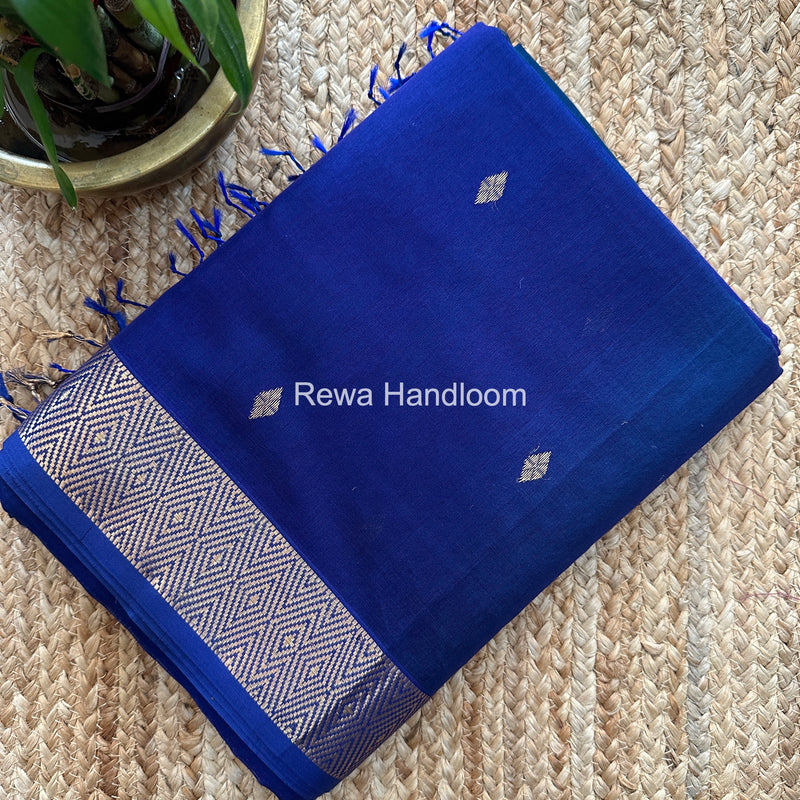 Maheshwari Blue Diamond Shaded Butti Saree DBSS012