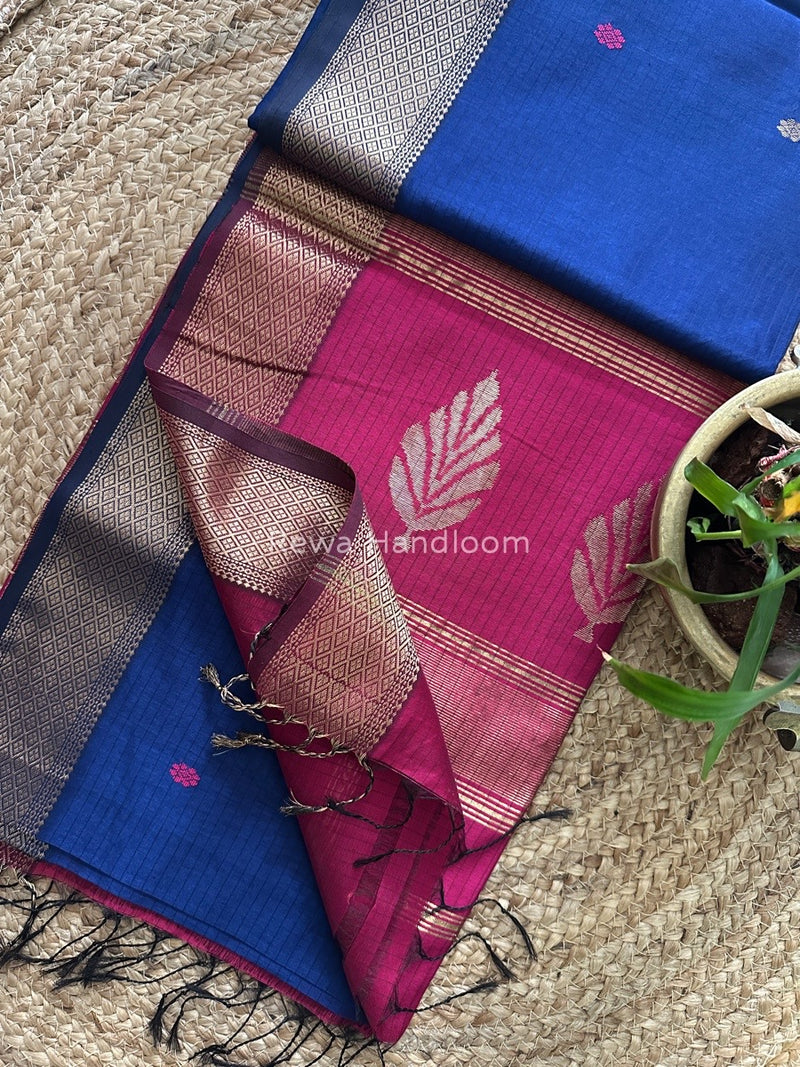 Butta Pallu Zari Border Saree ~ Maheshwari Saree