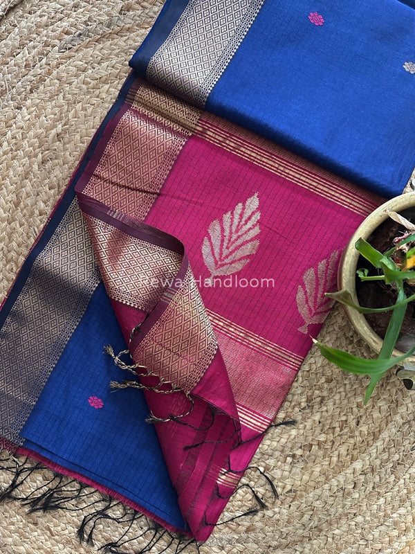 Butta Pallu Zari Border Saree ~ Maheshwari Saree
