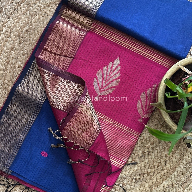 Butta Pallu Zari Border Saree ~ Maheshwari Saree