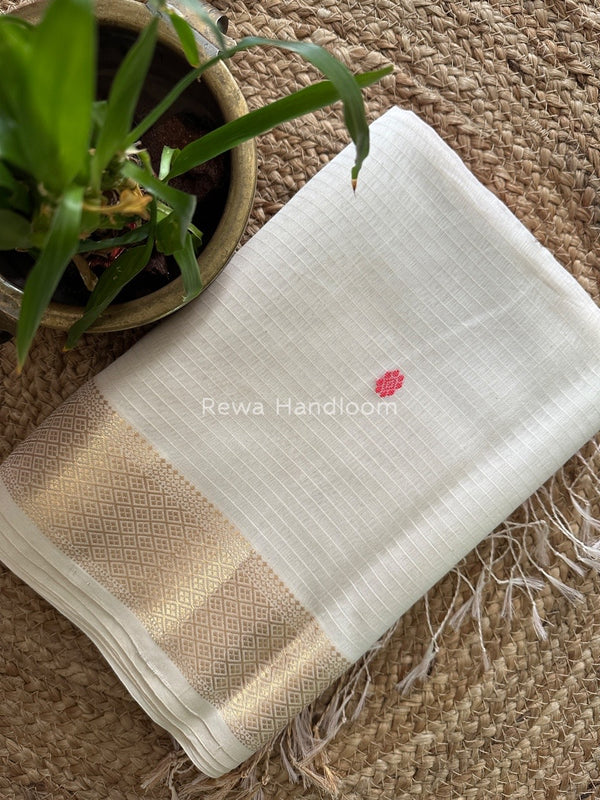 Butta Pallu Zari Border Saree ~ Maheshwari Saree