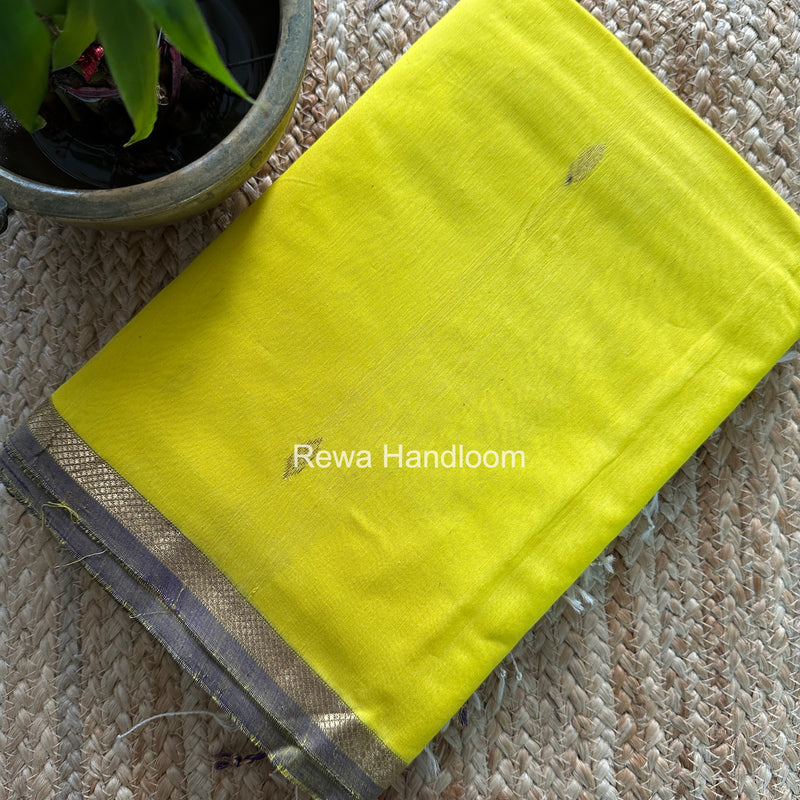 Lemon Yellow V Butti Maheshwari Saree VBS069