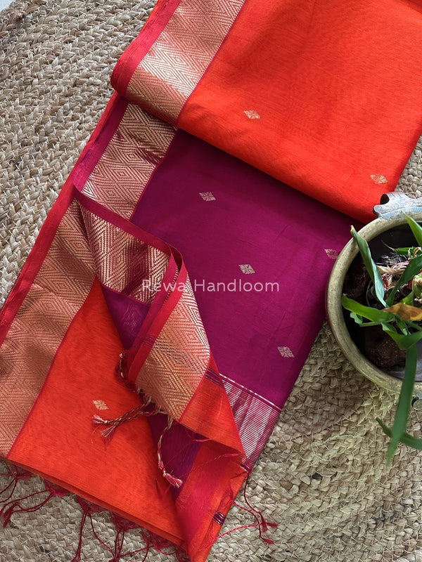 Zari Butti Maheshwari Saree