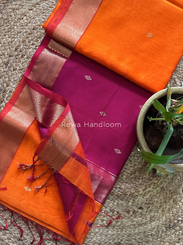 Zari Butti Maheshwari Saree