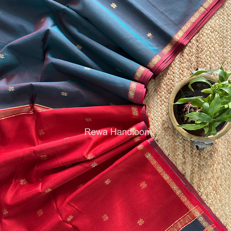 Rama Green Star Butti Maheshwari Saree SSB043