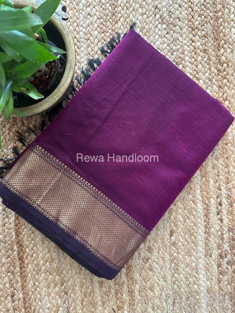 Maheshwari Purple Zari Skirt Saree ZBMS06