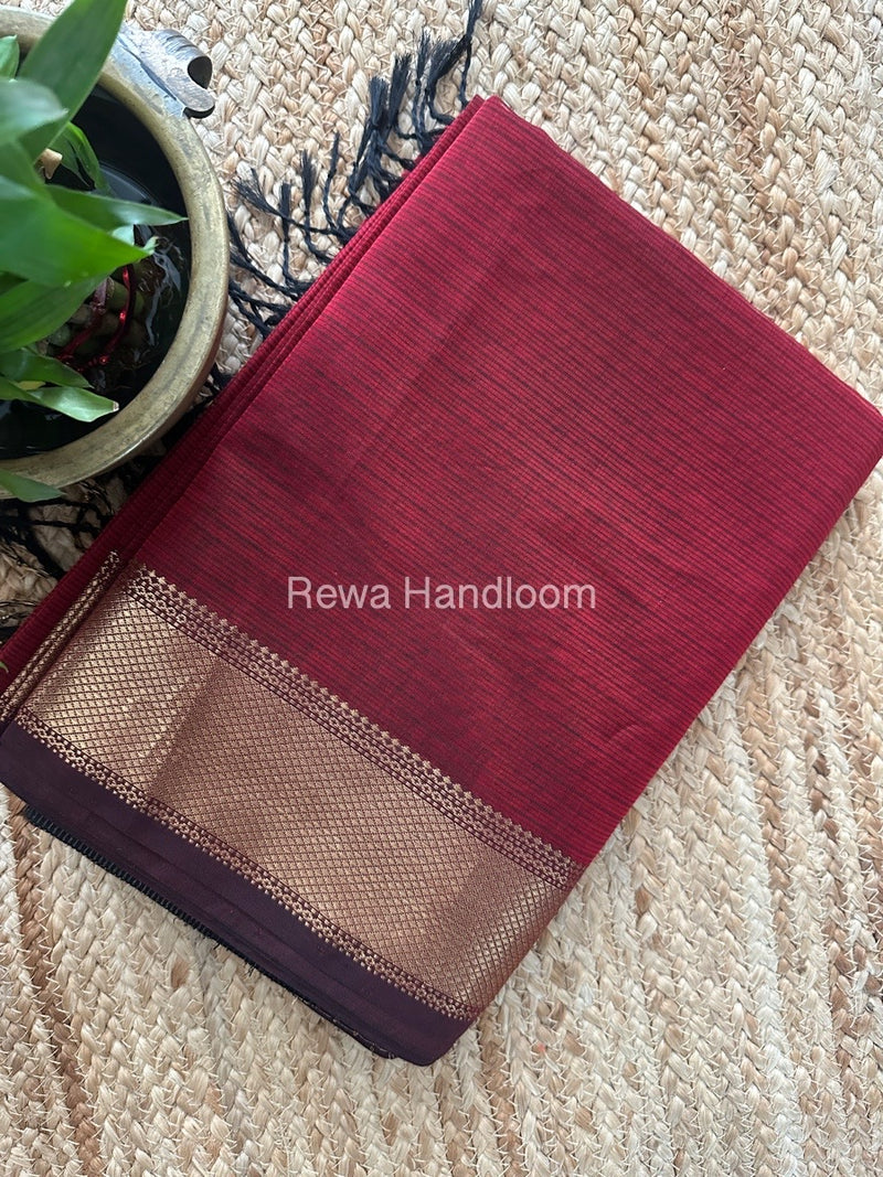 Maheshwari Maroon Zari Skirt Saree ZBMS05