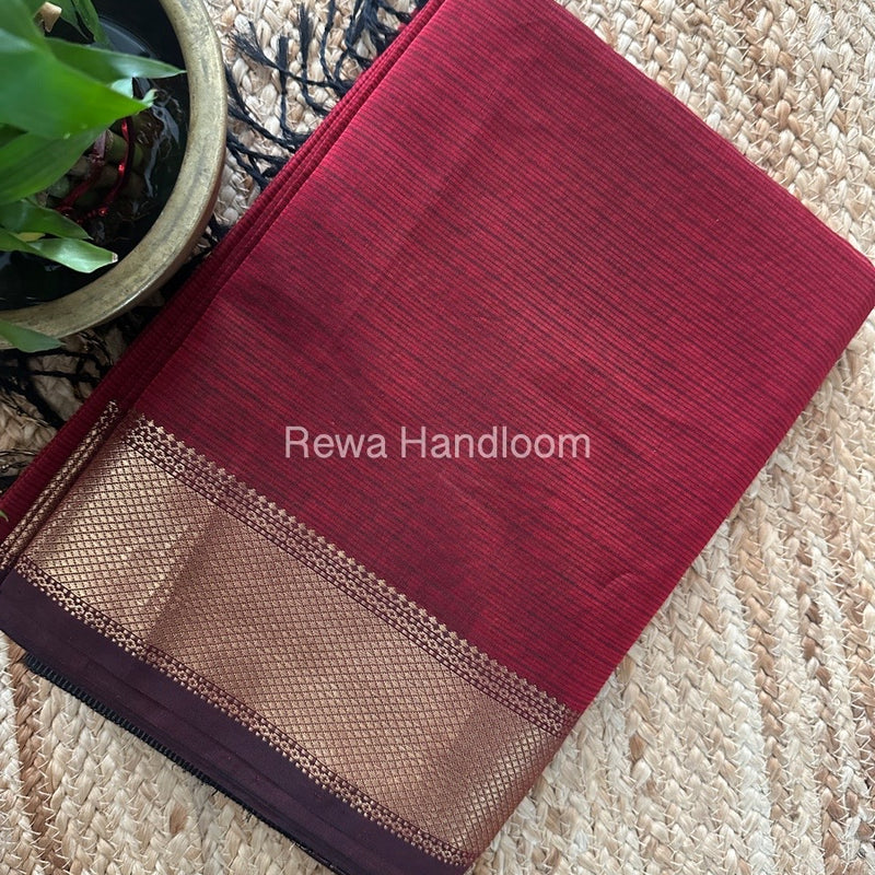 Maheshwari Maroon Zari Skirt Saree ZBMS05