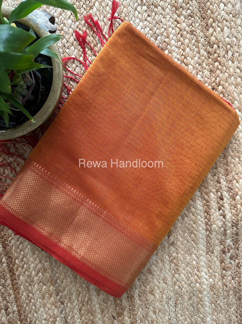 Maheshwari Mustard Zari Skirt Saree ZBMS04