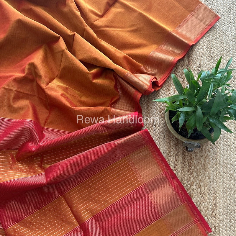 Maheshwari Mustard Zari Skirt Saree ZBMS04