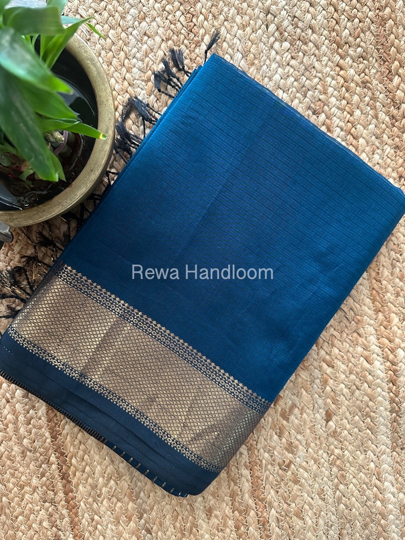Maheshwari Blue Zari Skirt Saree ZBMS07