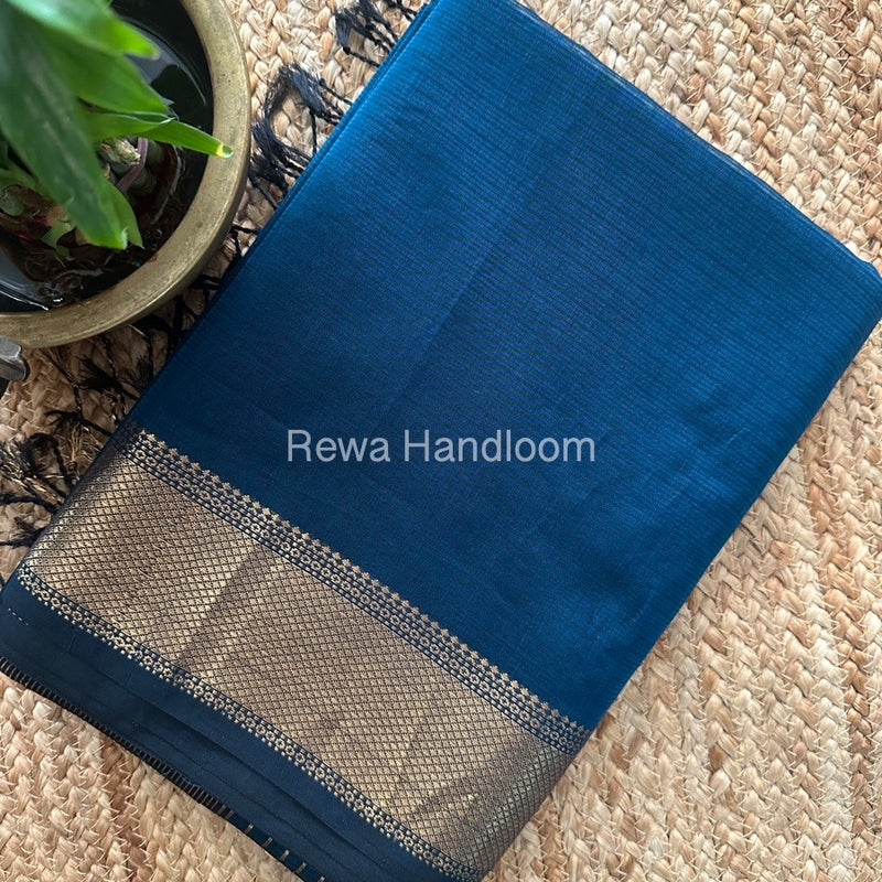 Maheshwari Blue Zari Skirt Saree ZBMS07