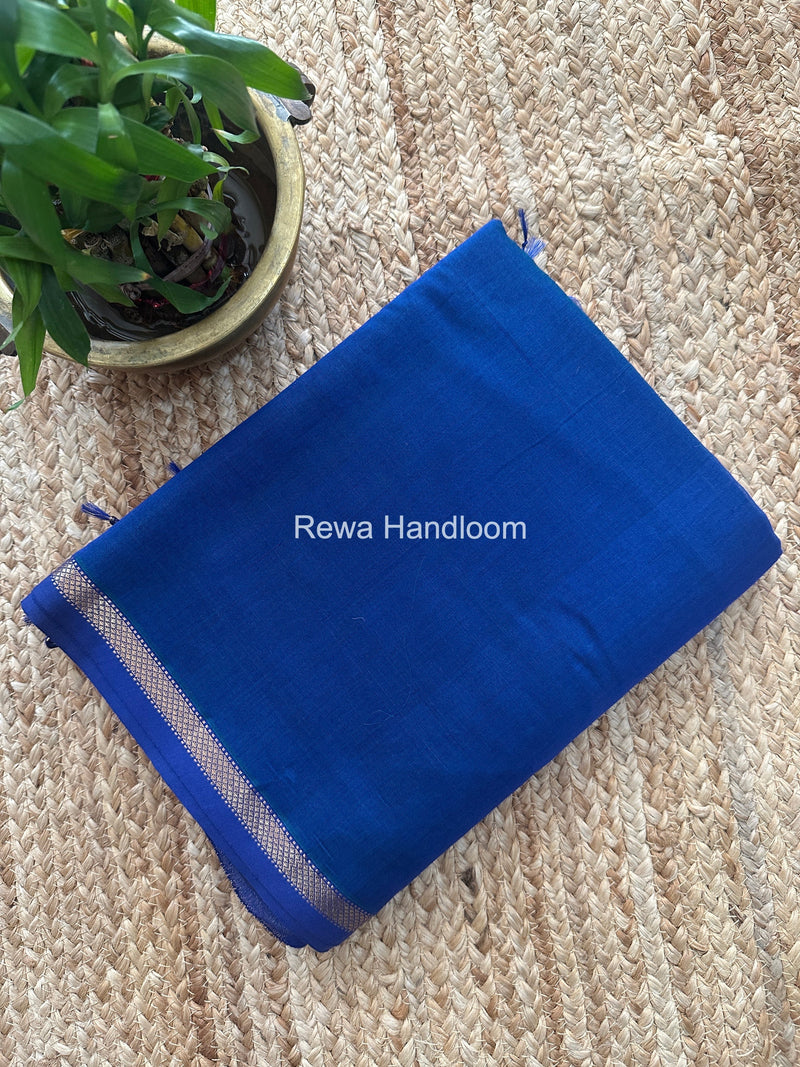 Maheshwari Blue Shaded Plain Saree PSS011 