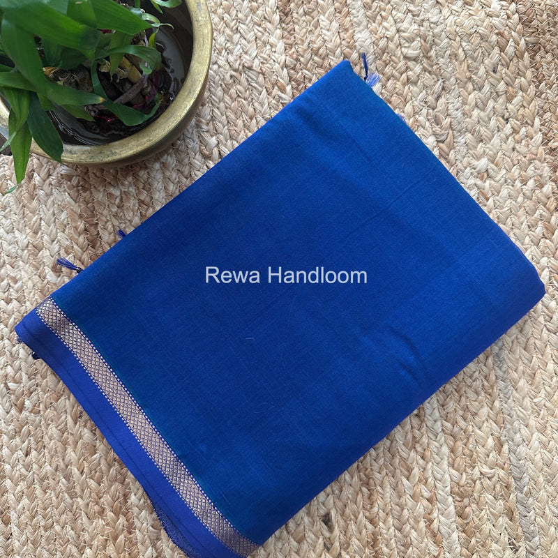 Maheshwari Blue Shaded Plain Saree PSS011 