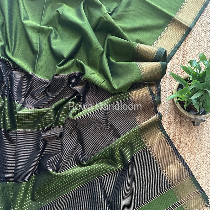 Maheshwari Green Zari Skirt Saree ZBMS02