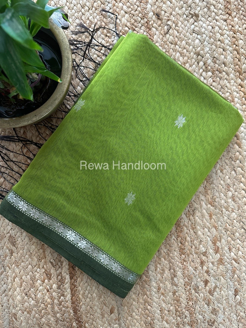 Maheshwari Chutney Green Silver Butti Saree BSS01
