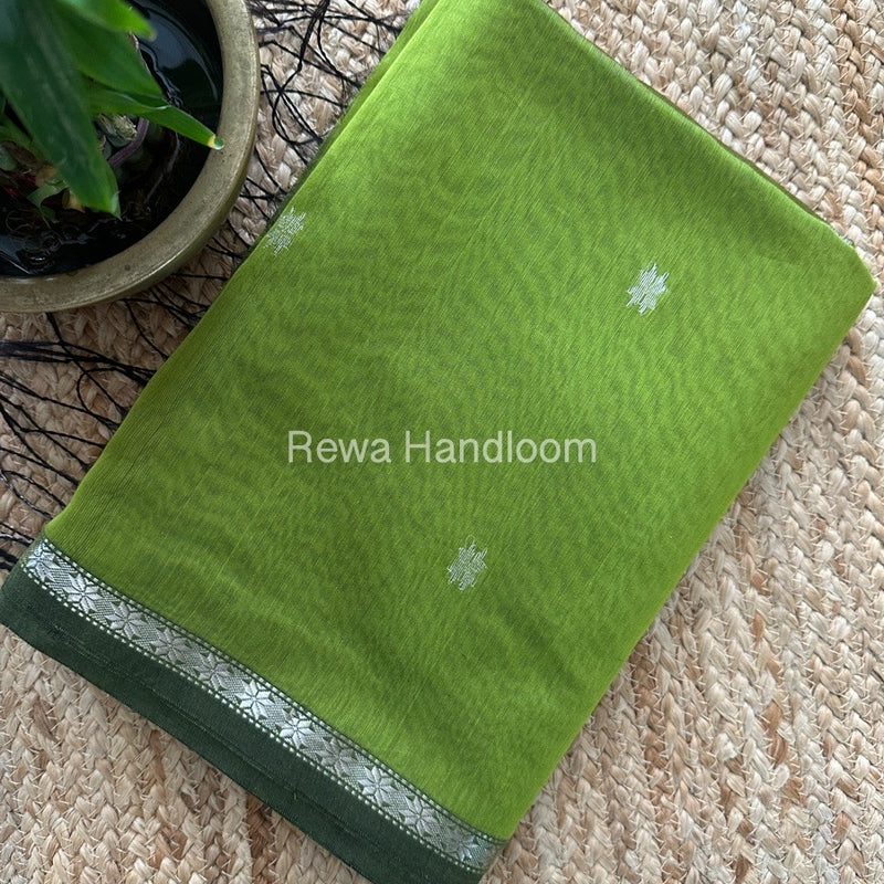 Maheshwari Chutney Green Silver Butti Saree BSS01