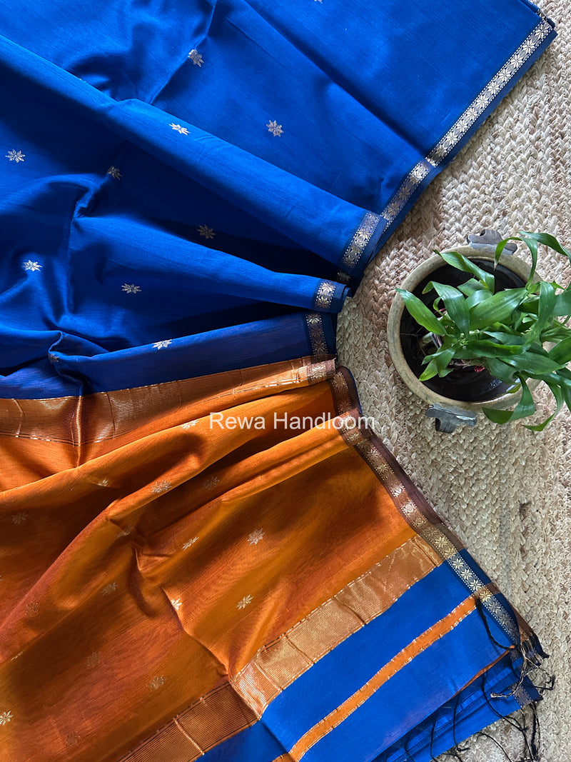 Blue Star Butti Maheshwari Saree SSB045